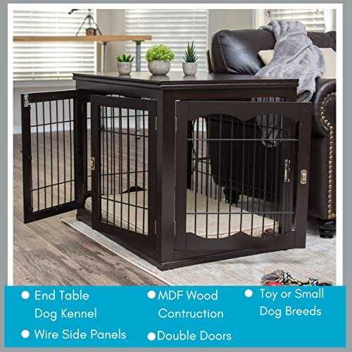 BirdRock Home Decorative Small Dog Kennel with Pet Bed