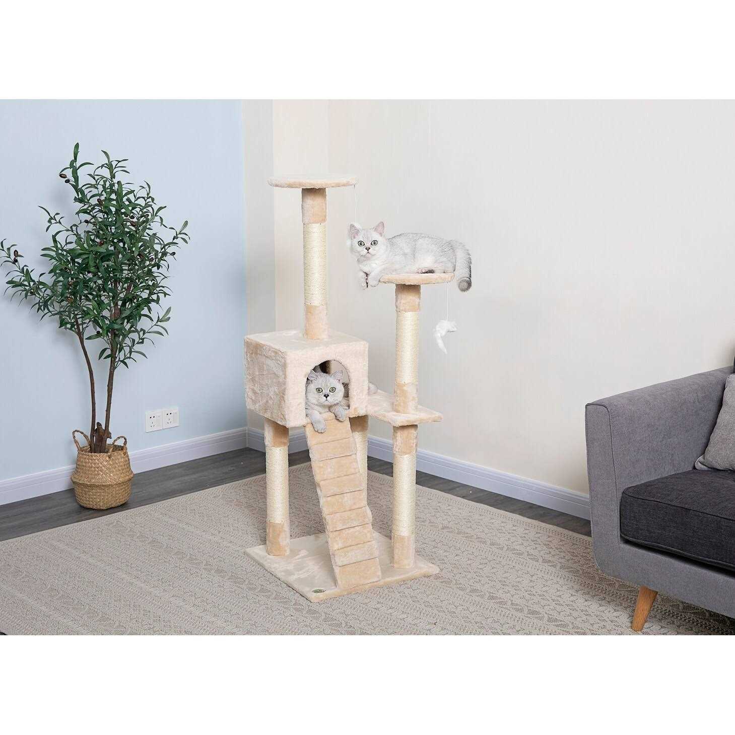 Homessity 51 Economical Cat tree Condo with Sisal covered Posts HC-009