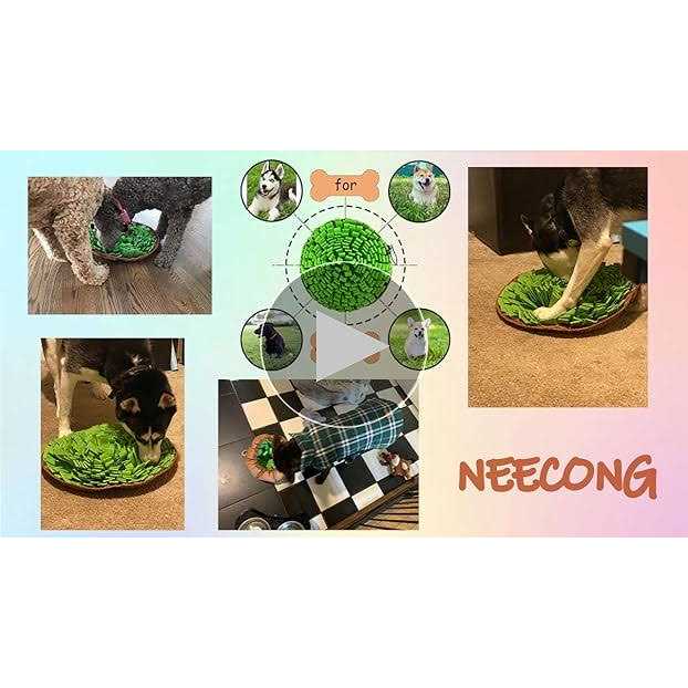 NEECONG Pet Snuffle Mat for Dogs,Interactive Feed Puzzle for Boredom,Encourages Natural Foraging Skills for Cats Rabbits Dogs Bowl