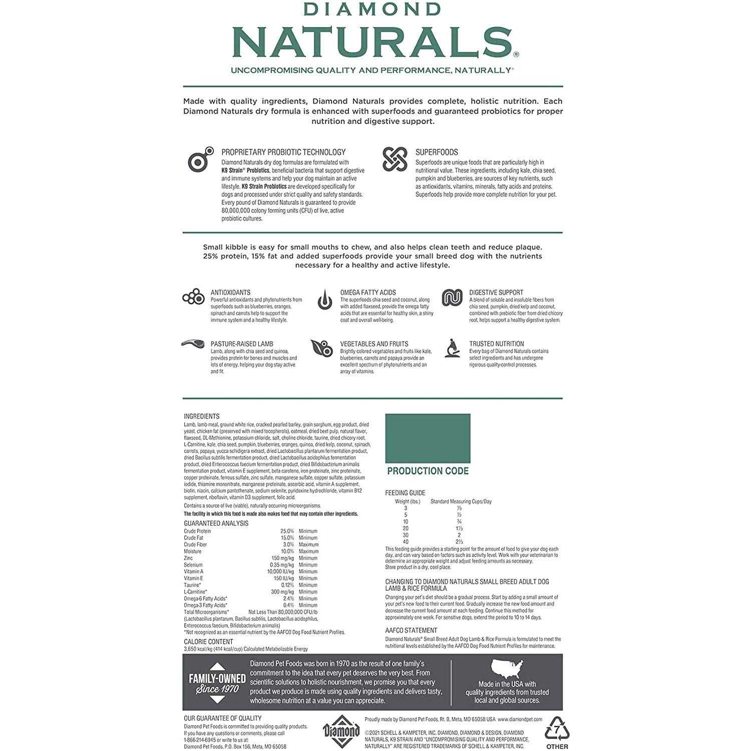 Diamond Naturals Small Breed Adult Lamb & Rice Dry Dog Food