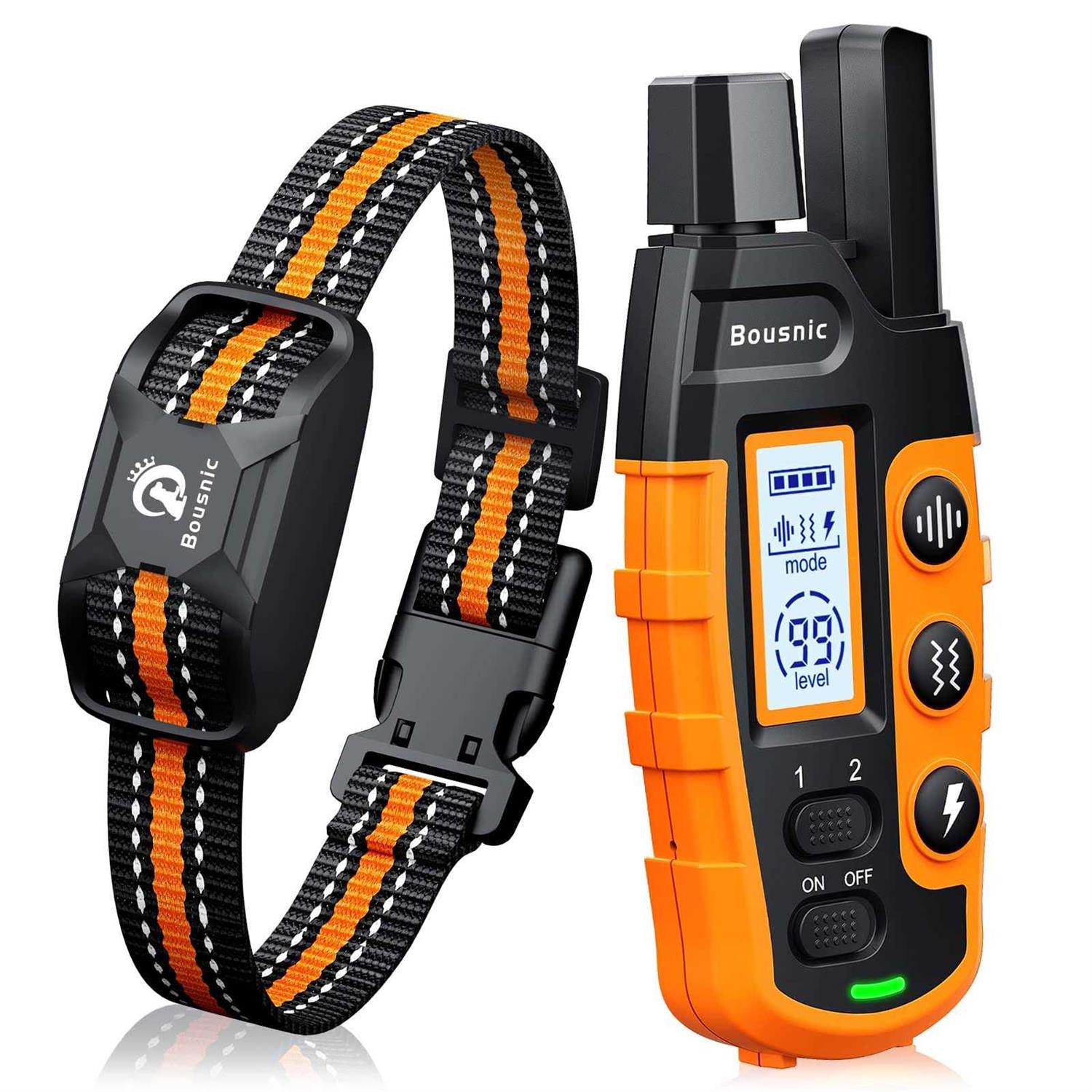 Bousnic Dog Shock collar 3300Ft Dog Training collar with Remote for 5-120lbs Small Medium Large Dogs Rechargeable