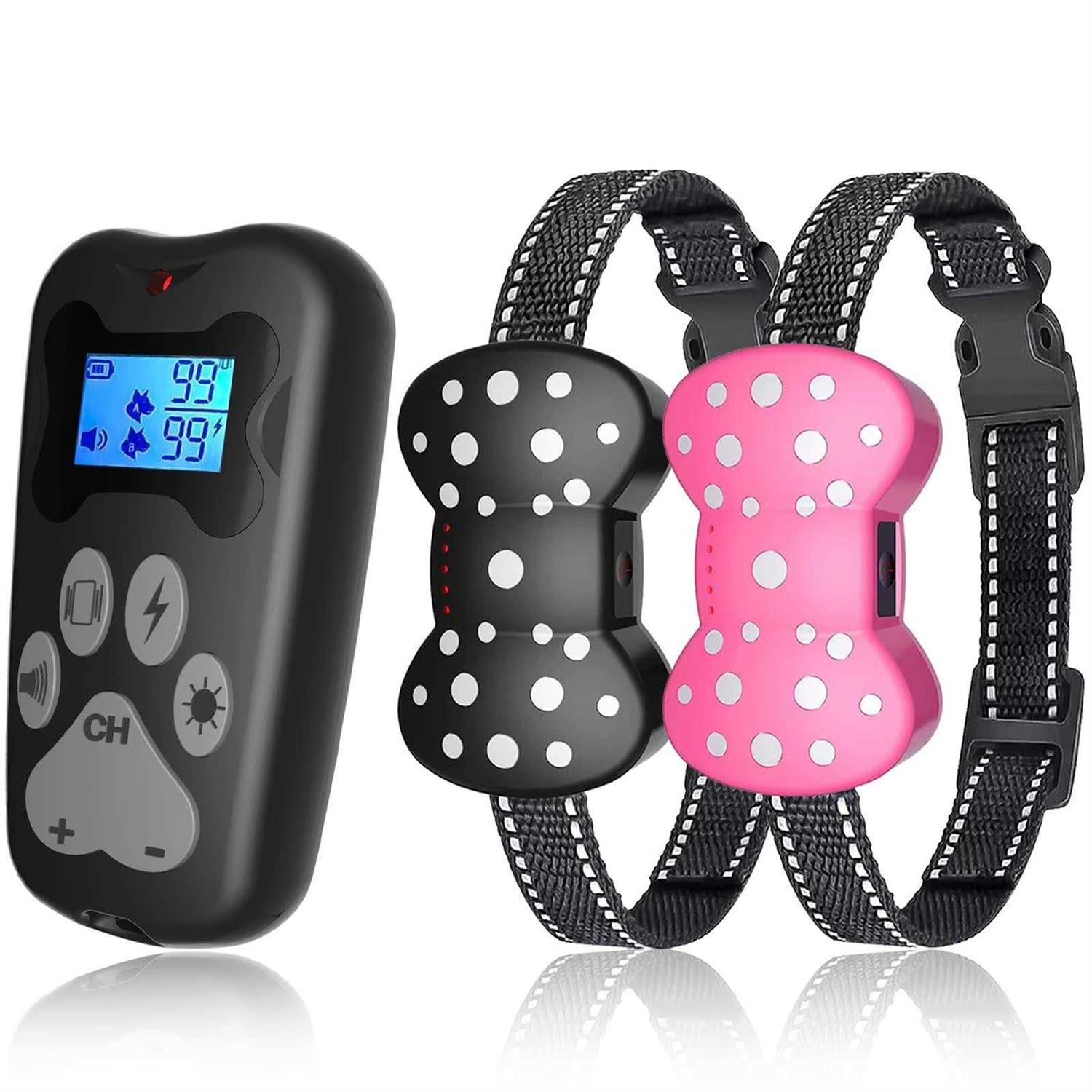 Shock collar for 2 Dogs, Rechargeable Electric Dog Training collar, 3000Ft Remote Range Dog Training collar with Beep Vibration and Shock