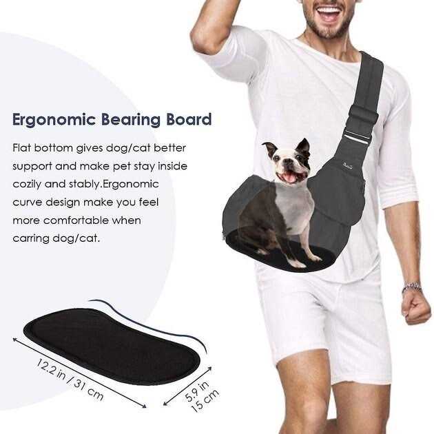 SlowTon Adjustable Hard Bottom Support Cat & Dog Sling