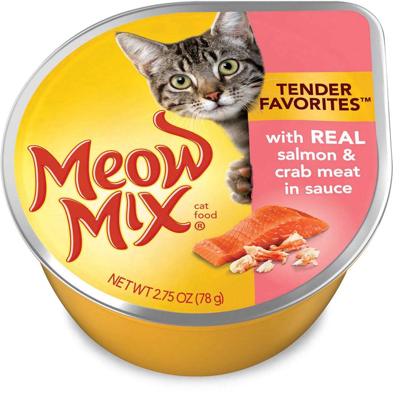 Meow Mix Tender Favorites with Real Salmon & Crab in Sauce Wet Cat Food