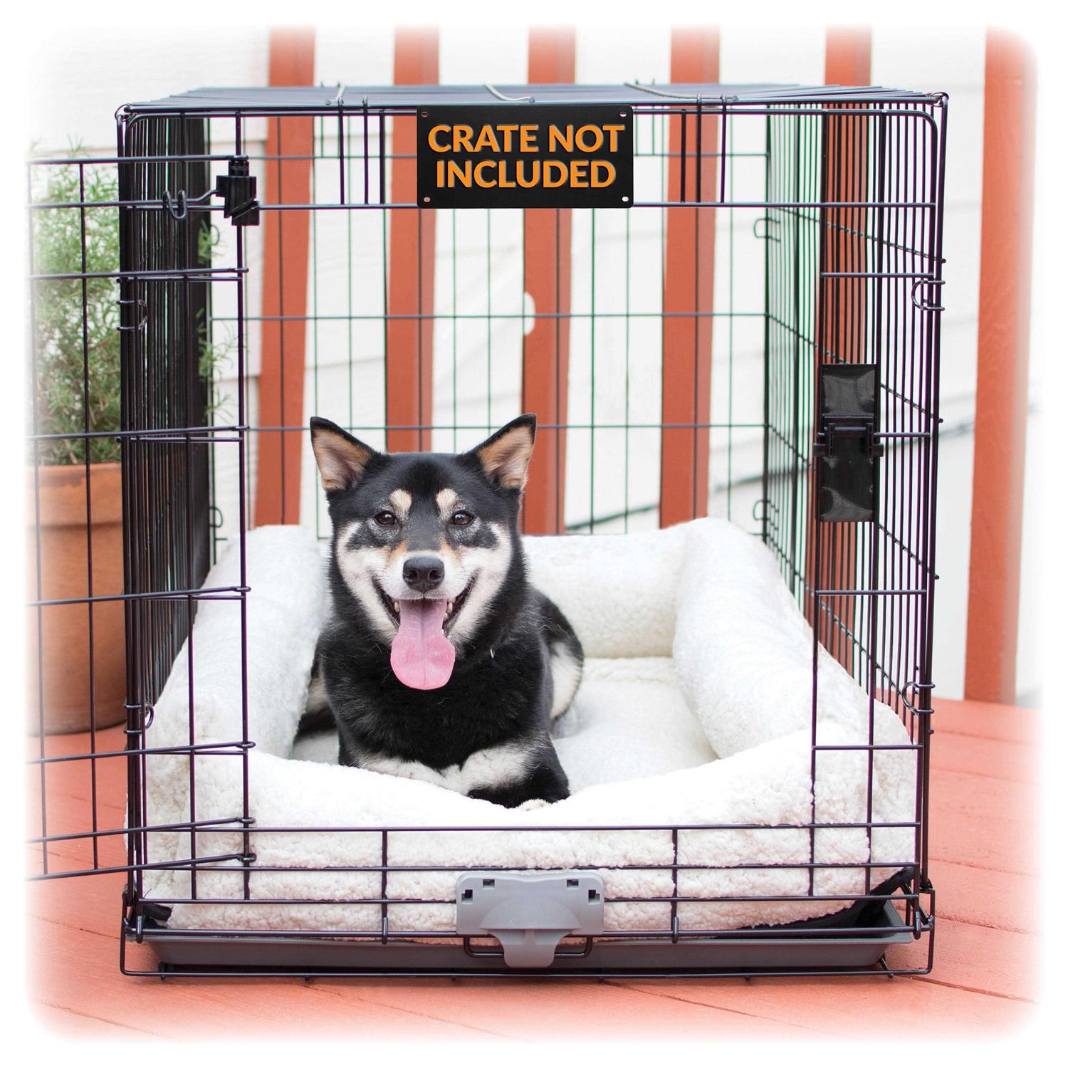 K&H Pet Products Deluxe Bolster Dog Crate Pad, Natural, Large