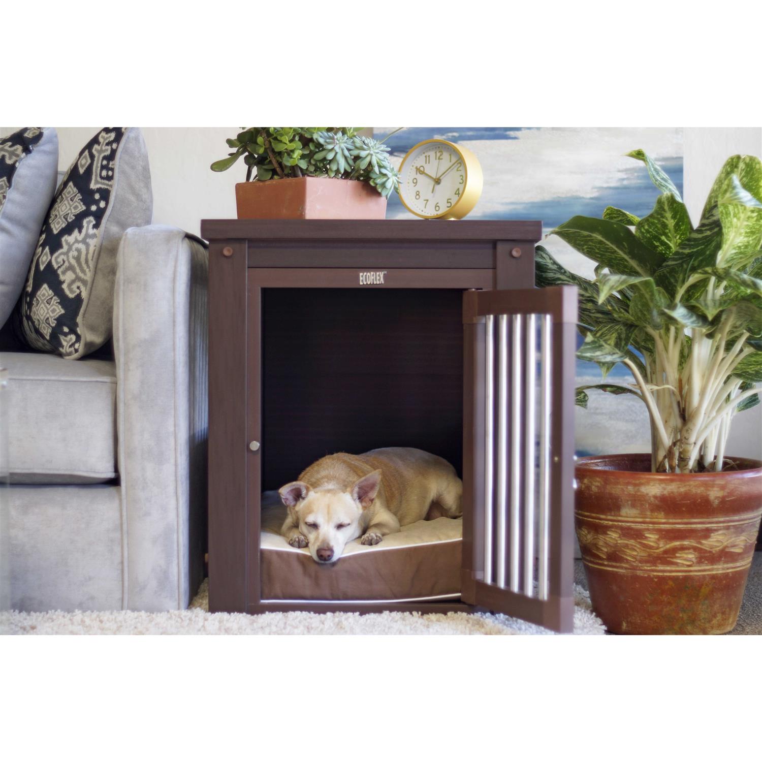 New Age Pet ecoFLEX Single Door Furniture Style Dog Crate & End Table, Russet, 23 inch