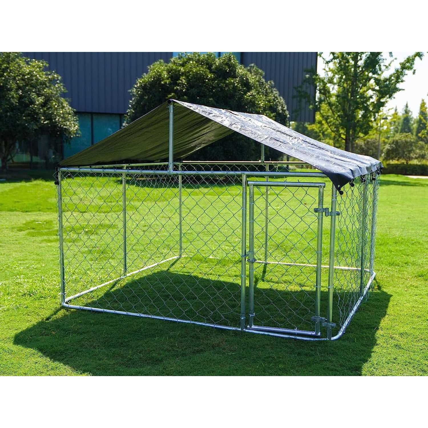 Petony Outdoor Dog Kennel Dog Cage Dog Playpen Dog Fence Chicken Coop Hen House Heavy Duty Pet Playpen with Large Galvanized Chain Link with UV