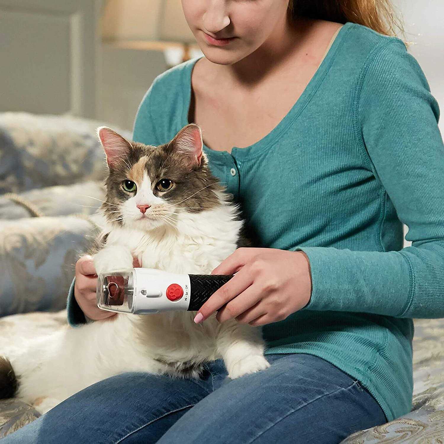 Bell+Howell PAWPERFECT Pet Nail Rotating File with 7000-14000 RPM’s, Dog Nail Grinder Gentle and Painless Trimmer in 3 Modes with 3 Replacement