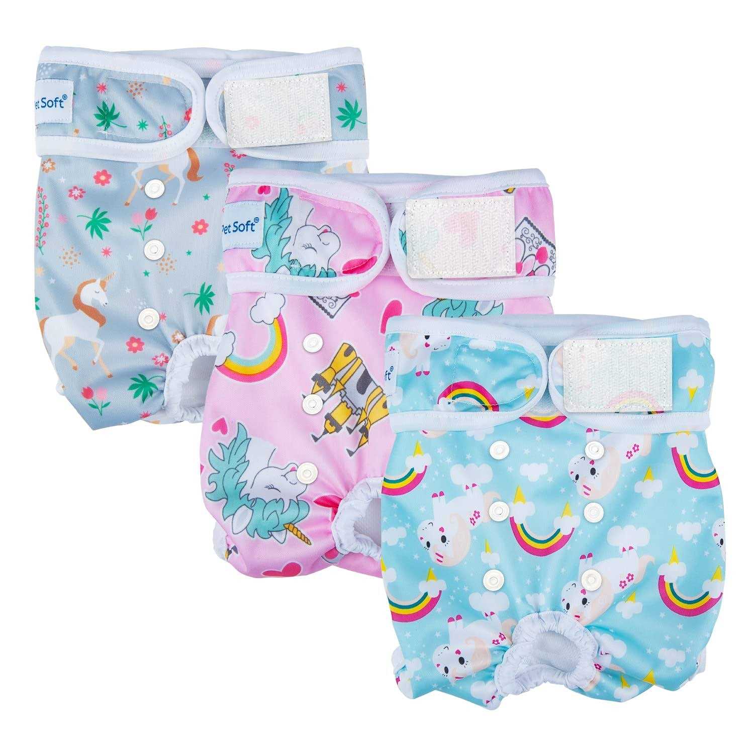 Pet Soft Washable Female Diapers Female Dog Diapers Comfort Reusable Doggy Diapers for Girl Dog in Period Heat