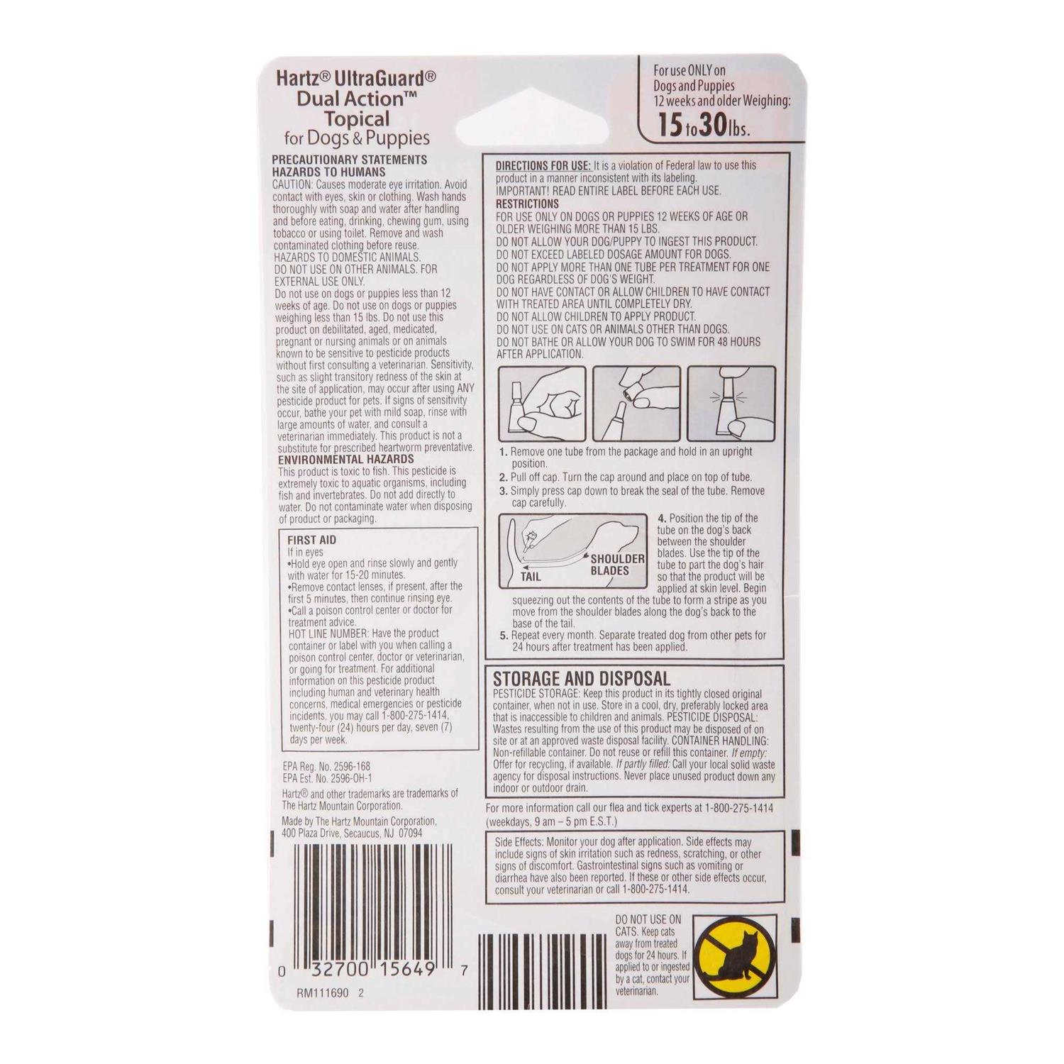 Hartz UltraGuard Dual Action Flea & Tick Topical Dogs