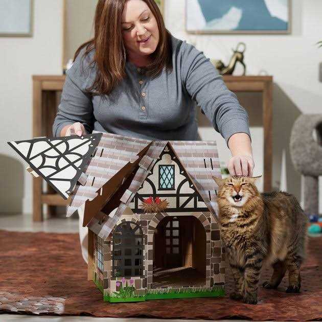 Frisco Tudor House Cardboard Cat House