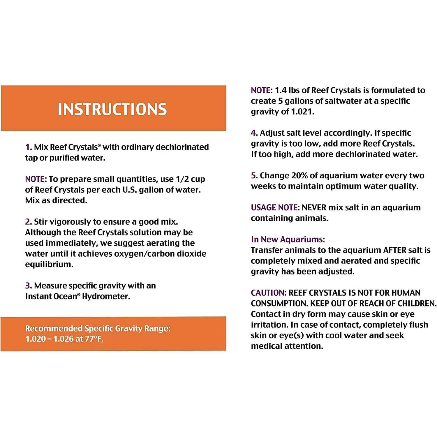 Instant Ocean Reef Crystals Reef Salt, 15 lbs.