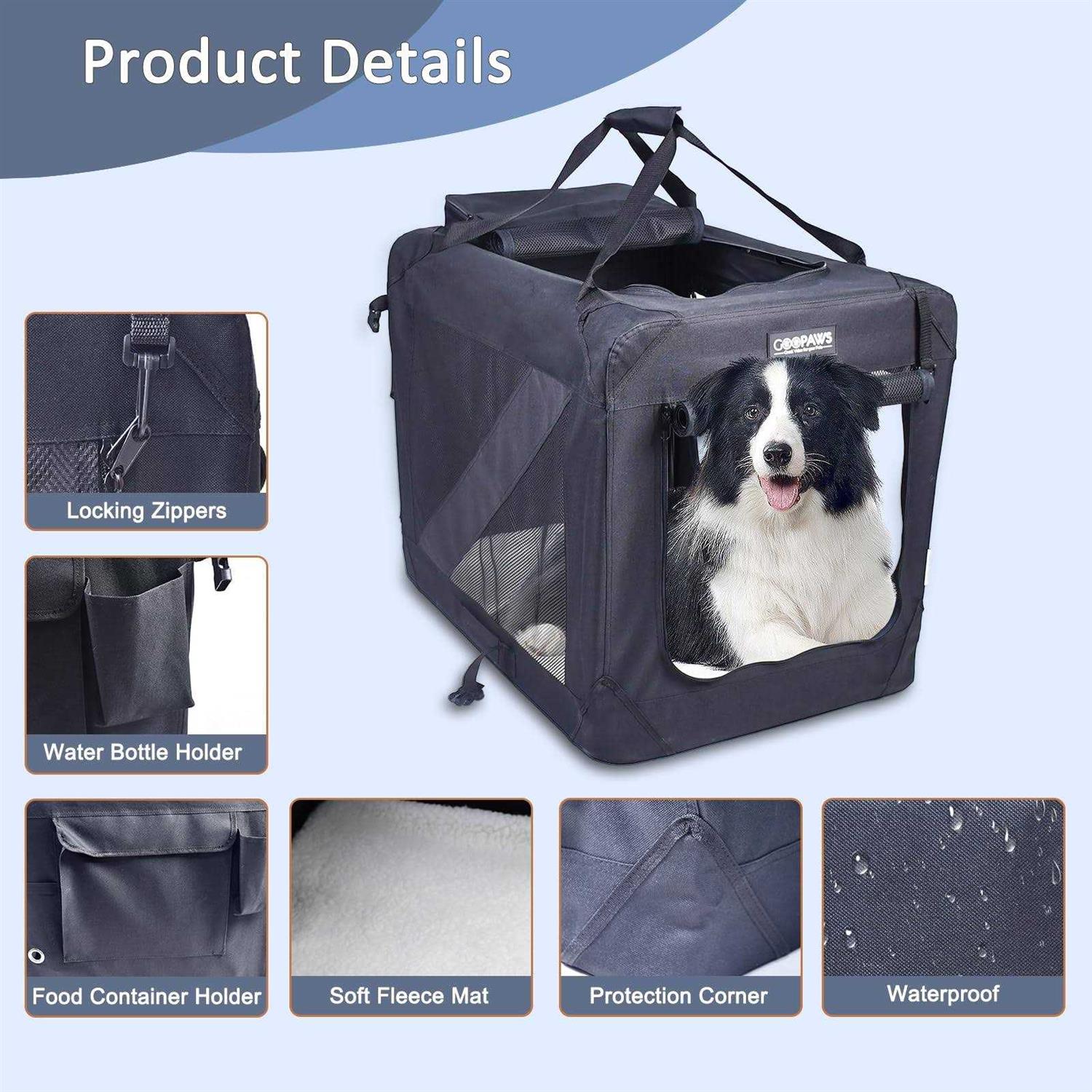 Jespet 3-Door Collapsible Soft-Sided Dog Crate