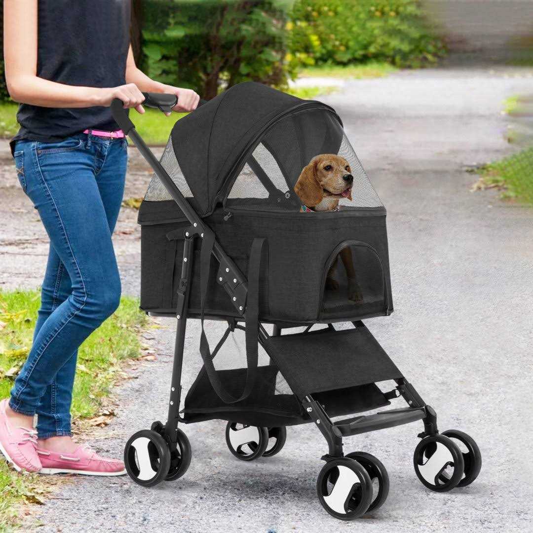 Bestpet 3-in-1Pet Stroller Premium Multifunction Dog Cat with Detachable Carrier &Cup Holder