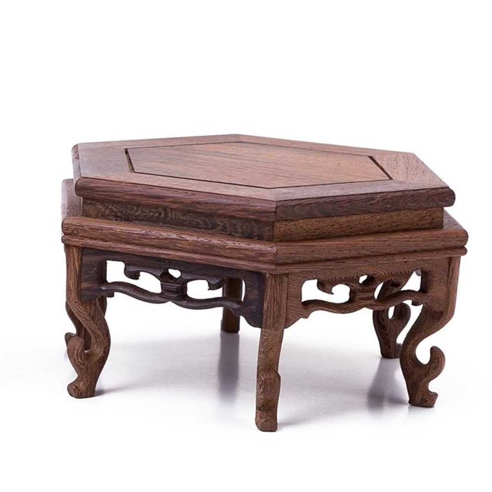 Beautiful Hand Craft Hexagon Rosewood Oriental Fishbowl Vase Stand