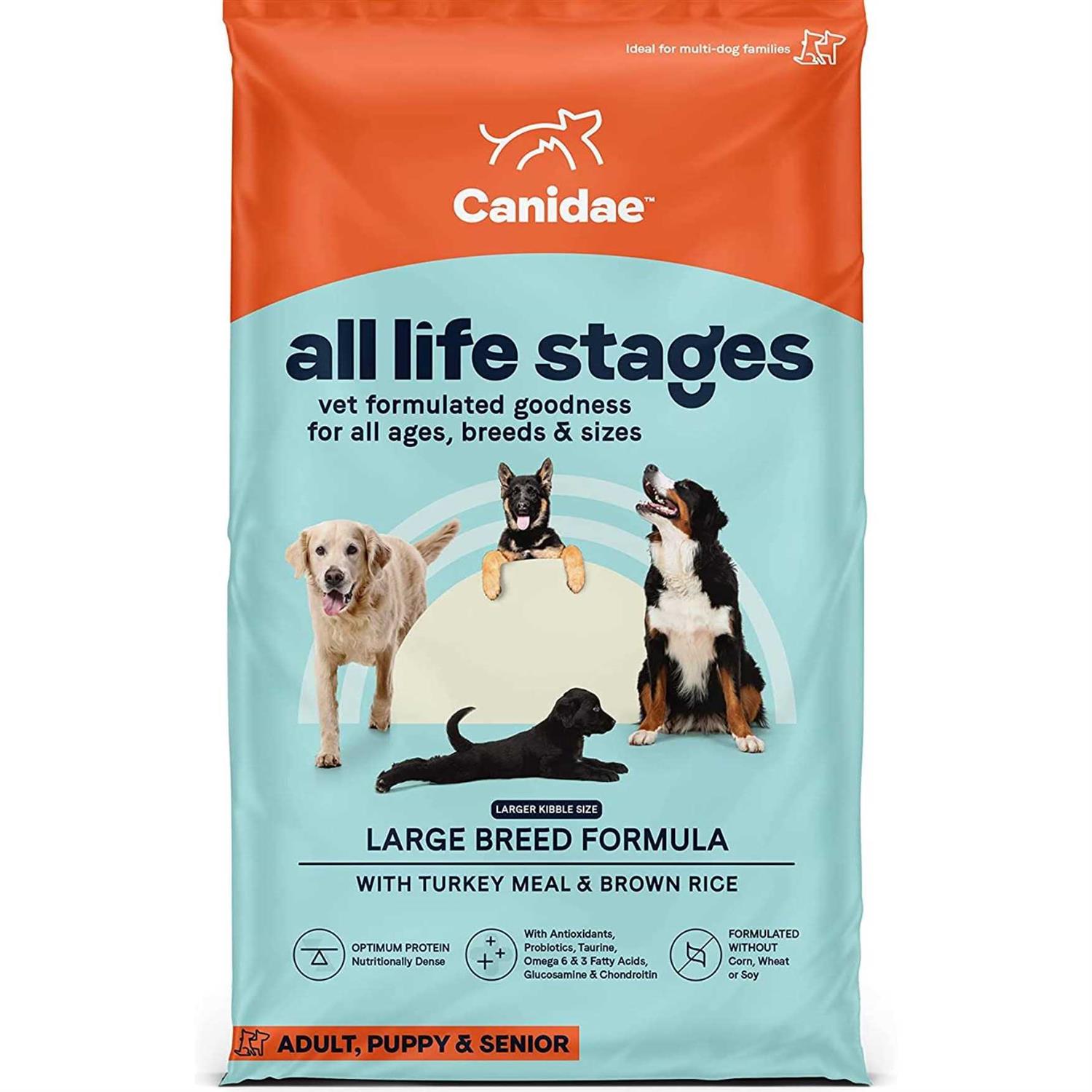 Canidae All Life Stages Large Breed Dog Dry Food Turkey Meal Brown Rice Formula
