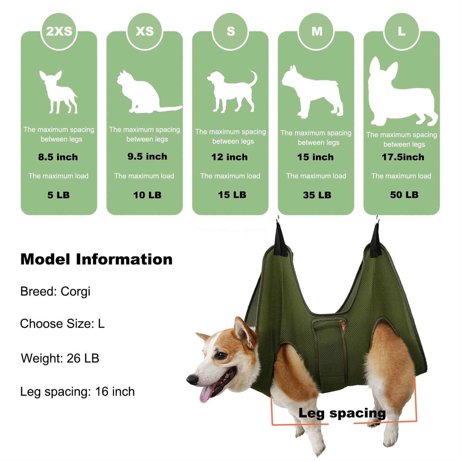 Mklhgty Pet Dog Grooming Hammock Harness for Cats & Dogs, Breathable Dog Grooming Helper for Trimming Nail and Ear/Eye Care,with Dog Nail Clippers
