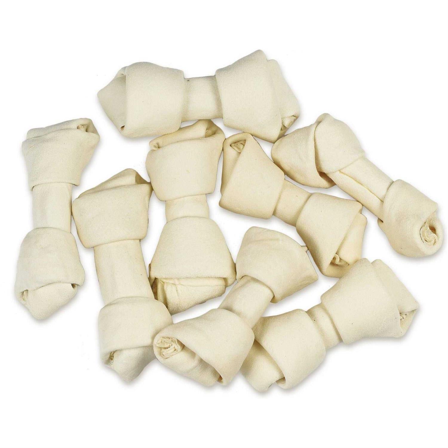Hotspot Pets Natural White Knotted Rawhide Bone Dog Chew Treats