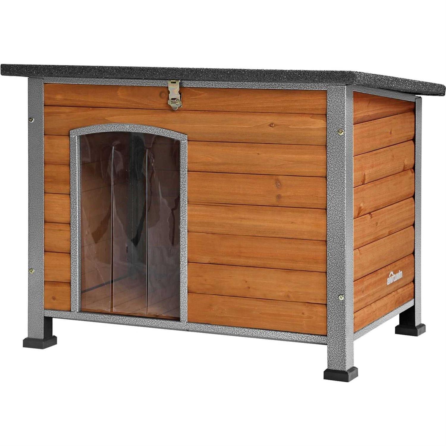 aivituvin Wooden Heavy-Duty Dog Crates House with Strong Iron Frame