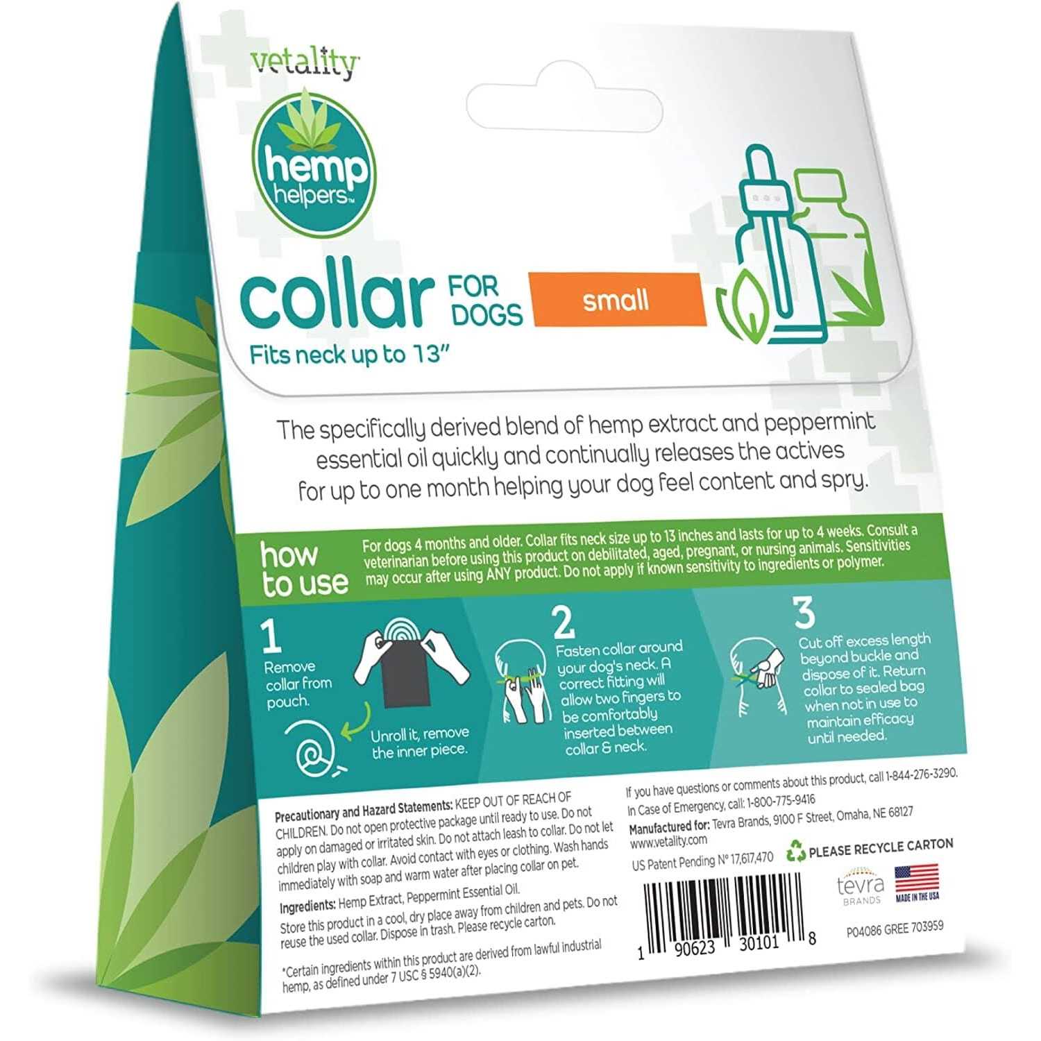 Vetality Hemp Helpers Collar for Dogs