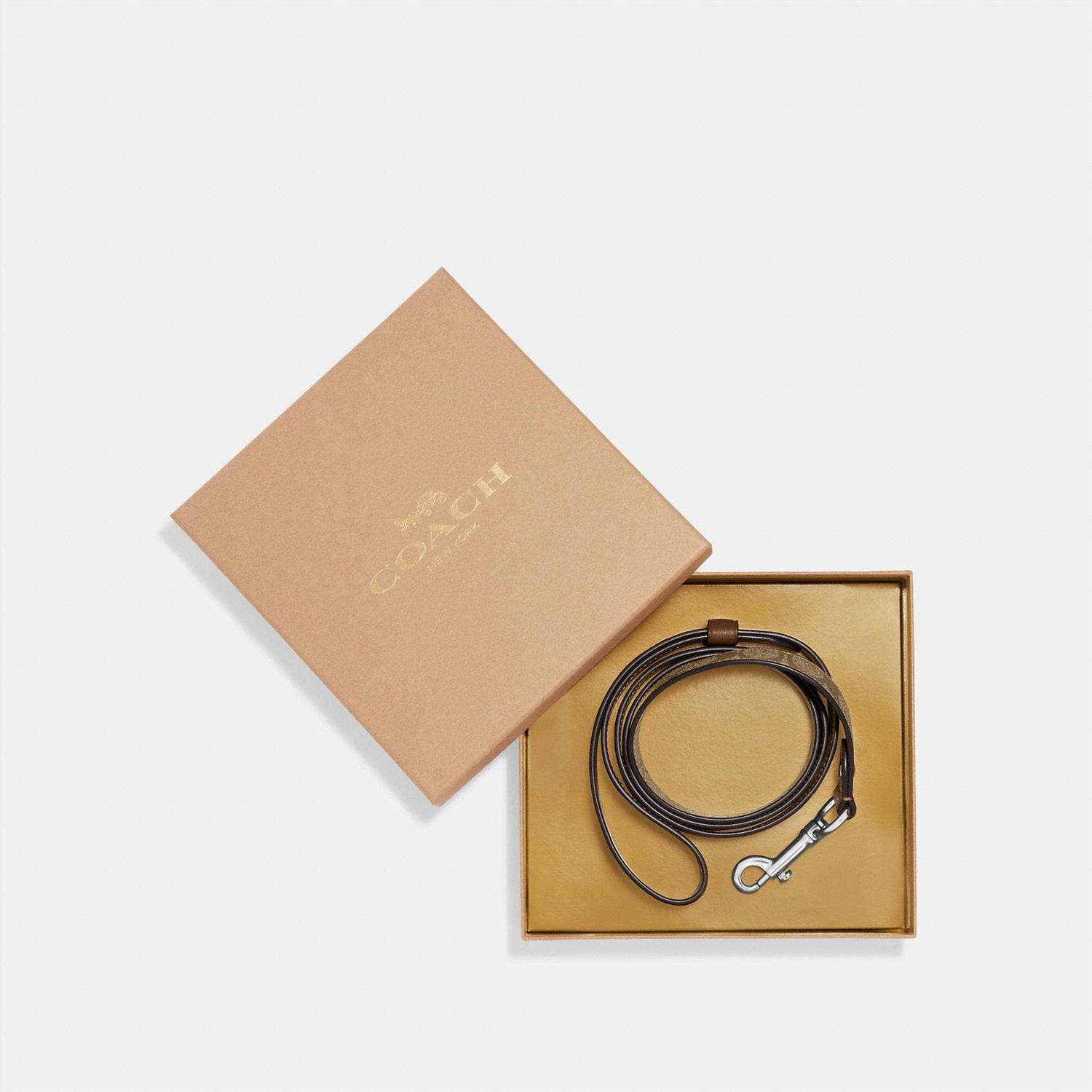 Coach Outlet Boxed Pet Leash In Signature Canvas