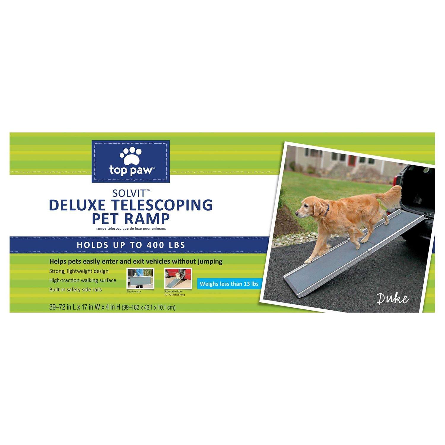 Top Paw Deluxe Telescoping Pet Ramp in Grey