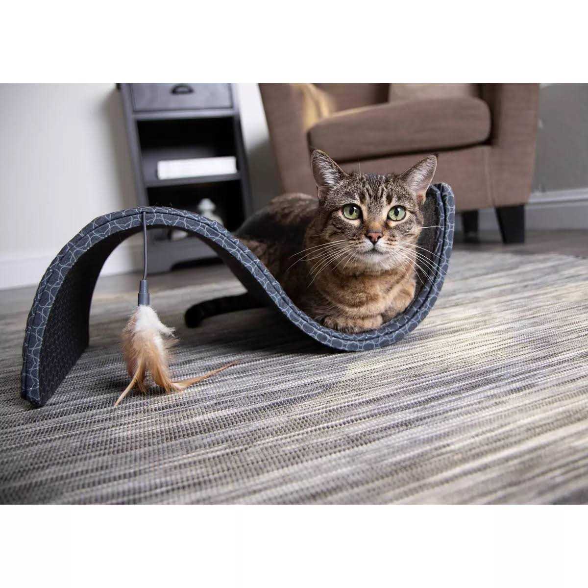 SmartyKat Scratch Scroll Cat Scratcher with Feather Toy