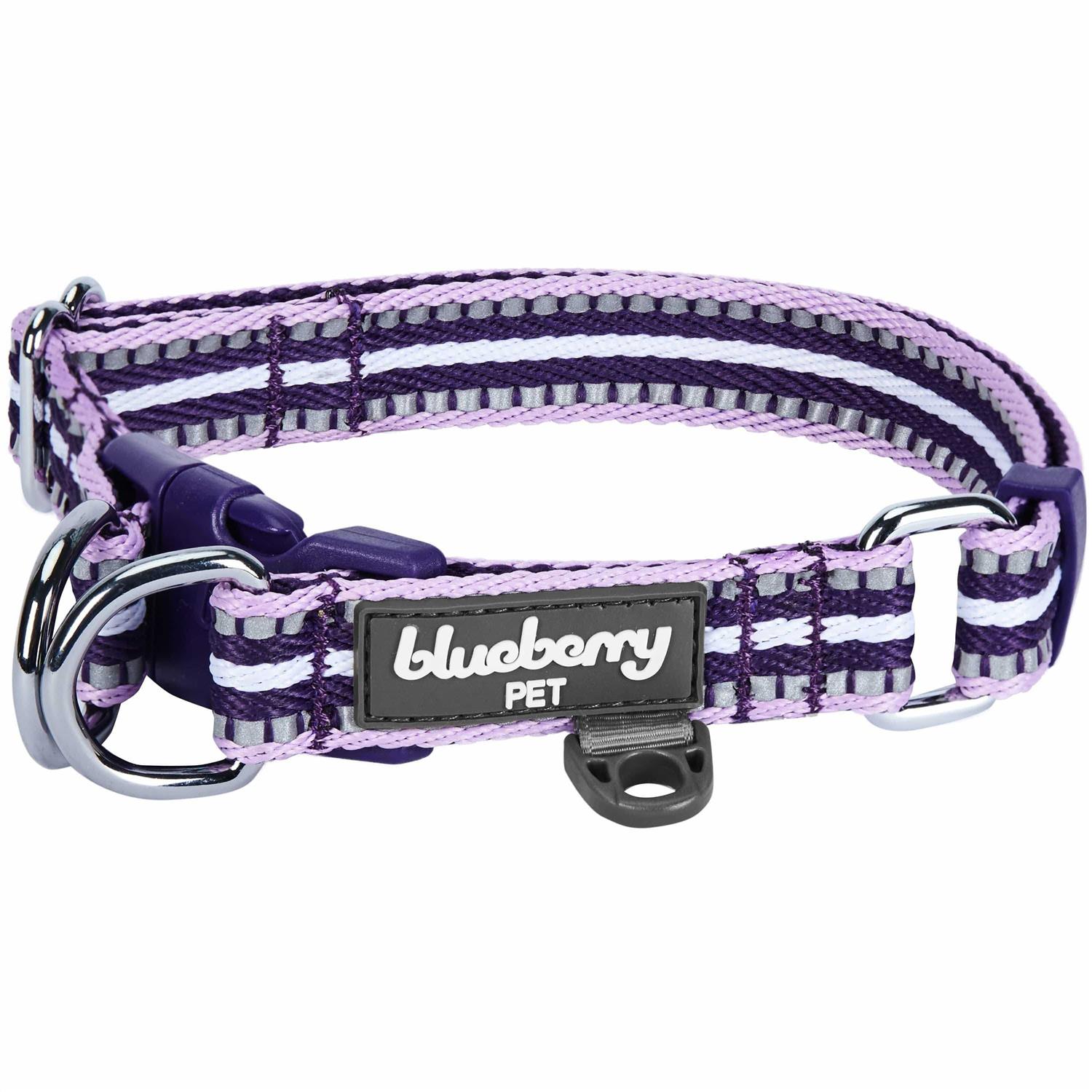 Blueberry Pet 3M Reflective Multi-Colored Stripe and Dog Collar