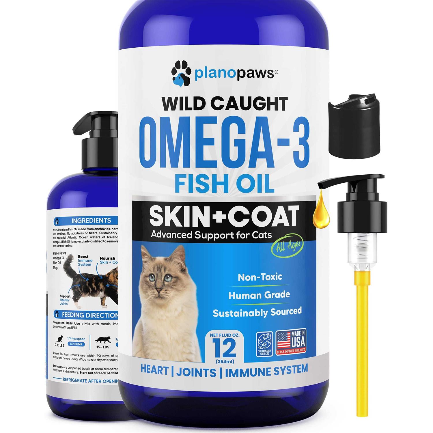 planopaws Omega 3 Fish Oil for Cats Better Than Salmon Oil for Cats