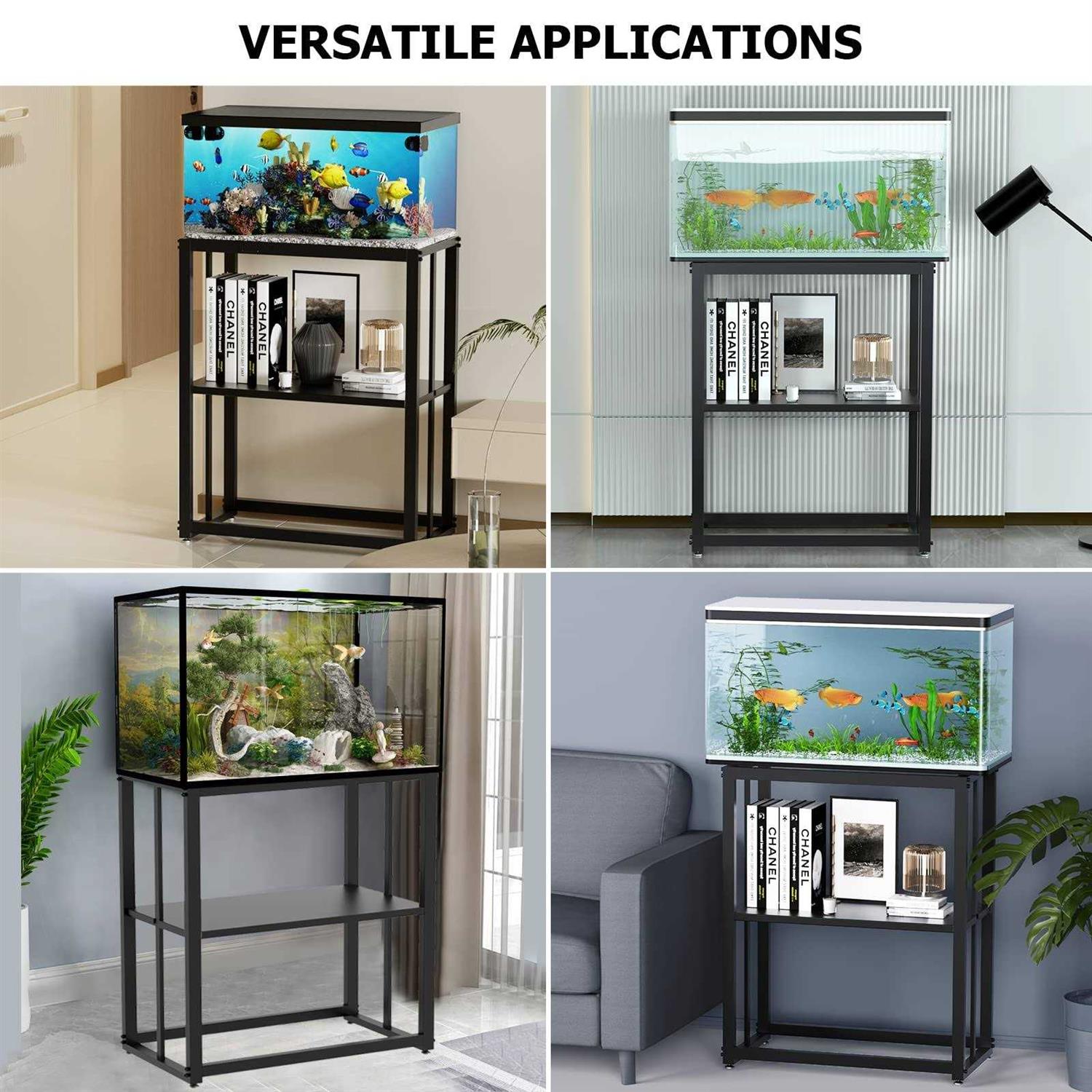 Likeem Fish Tank Stand Metal Aquarium Stand 20 Gallon Aquarium Turtle Tank 24.8 x 9.25 x 30.1