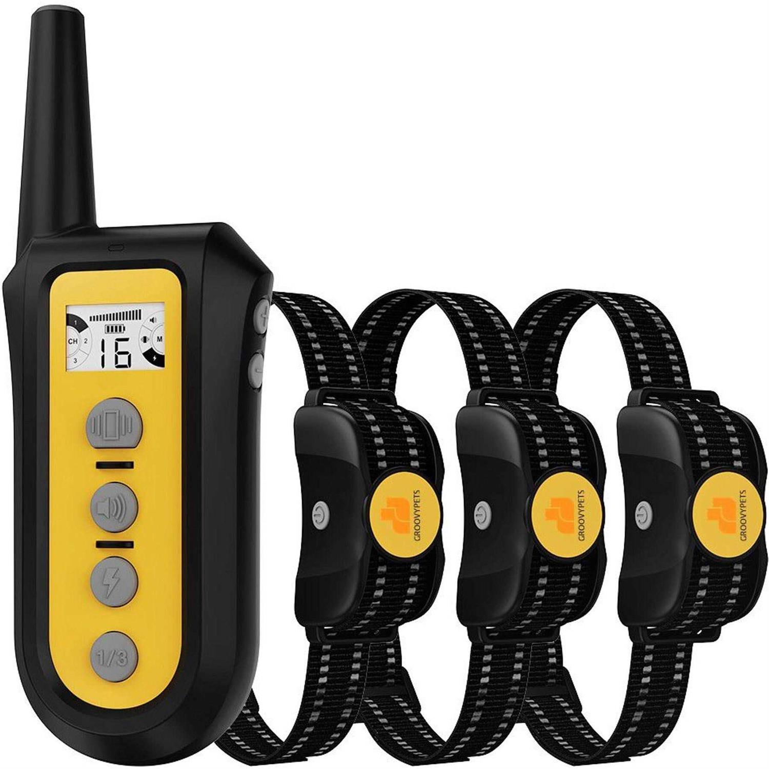 GroovyPets 650 Yard Auto Anti-bark Remote Dog Training Shock Collar