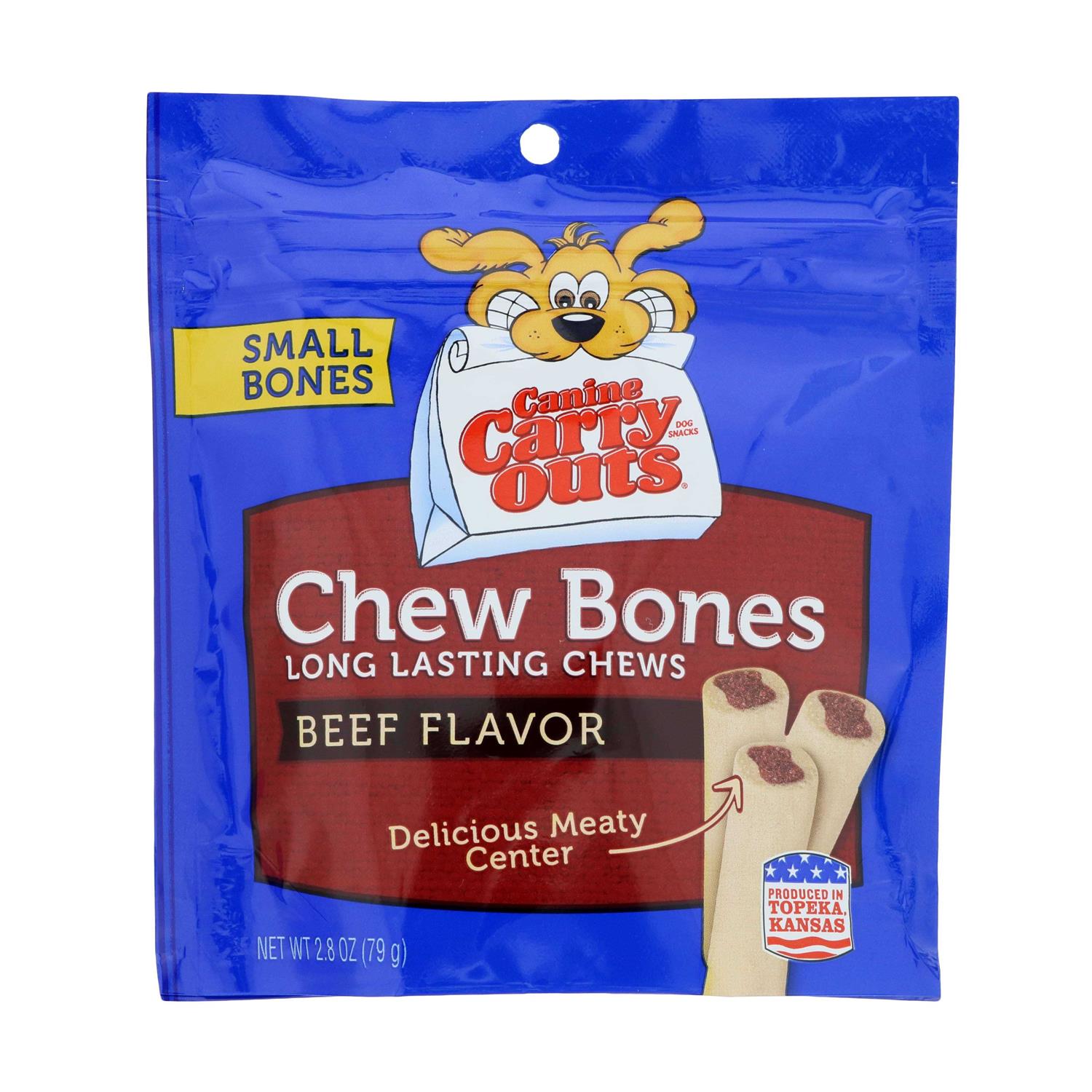 Canine Carry Outs Beef Flavor Dog Chew Bones