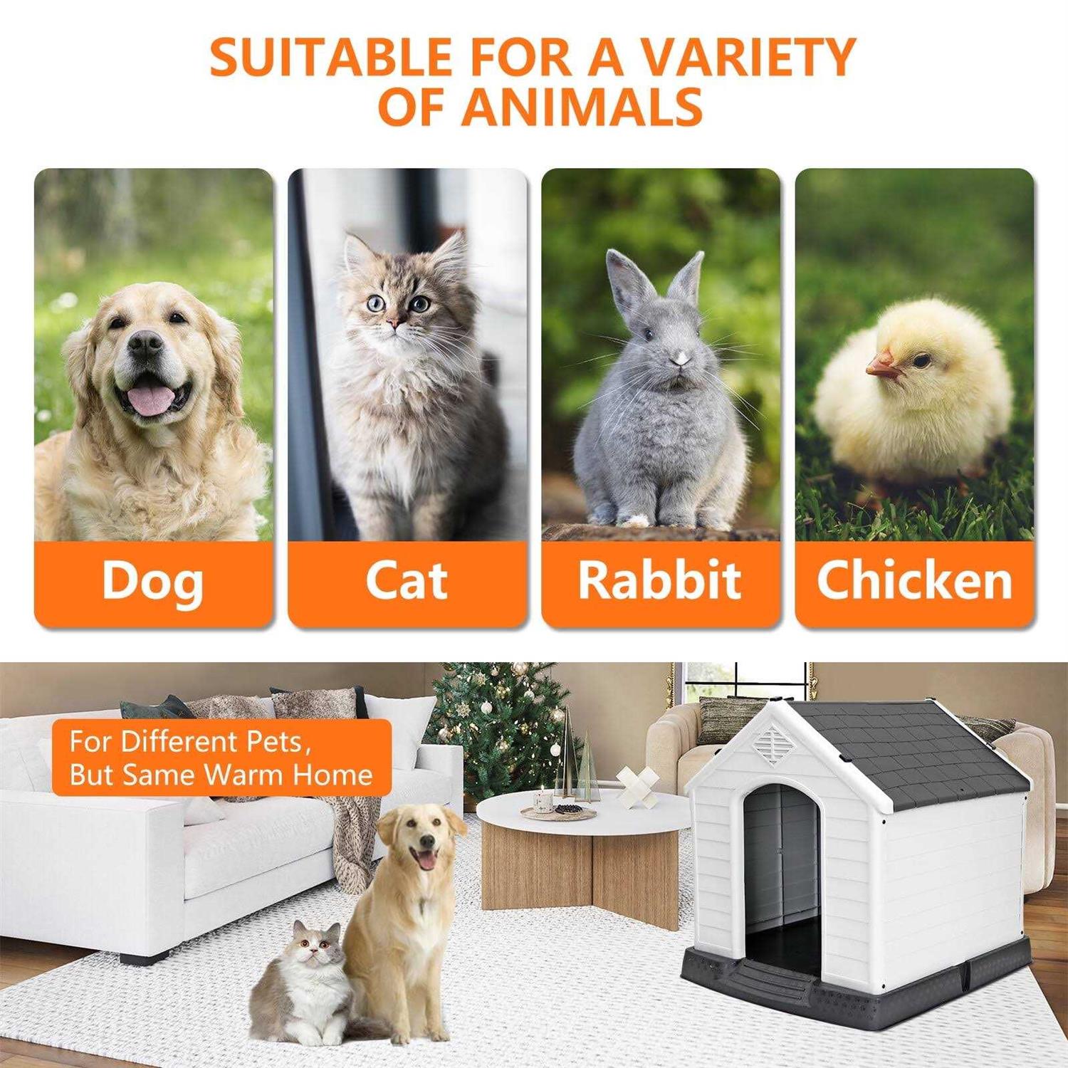 ZENSTYLE Large Dog House Insulated Waterproof Pet Kennel Shelter Indoor Outdoor