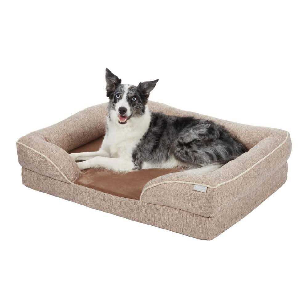 Frisco Plush Orthopedic Front Bolster Cat Dog Bed w/Removable COVER