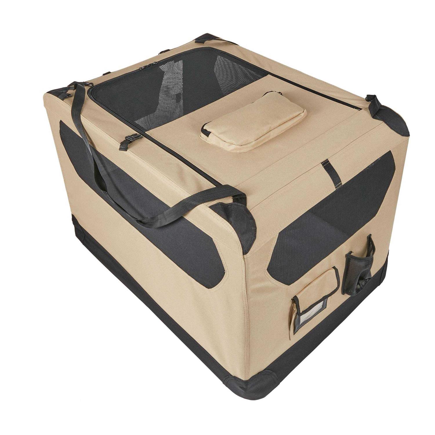 Amazon Basics 2-door Soft-sided Folding Travel Crate Dog Kennel