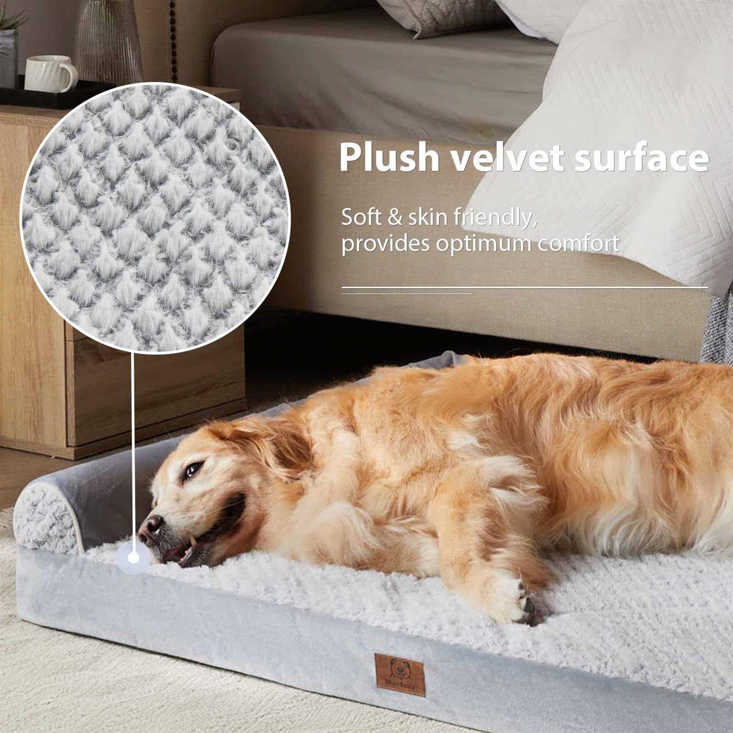 WNPETHOME Dog Beds for Large Dogs Orthopedic Sofa Dog Bed Mat Pillow with Removable Waterproof Cover