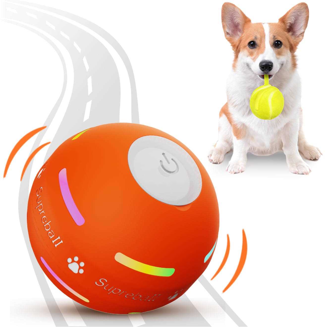 PetDroid Interactive Dog Toys Dog Ball Durable Motion Activated Automatic Rolling Ball Toys for Puppy/Small/Medium/large Dogs,US
