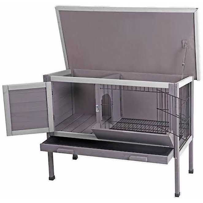 Aivituvin Outdoor Rabbit Hutch Upgrade with Metal Wire Pan AIR01-B