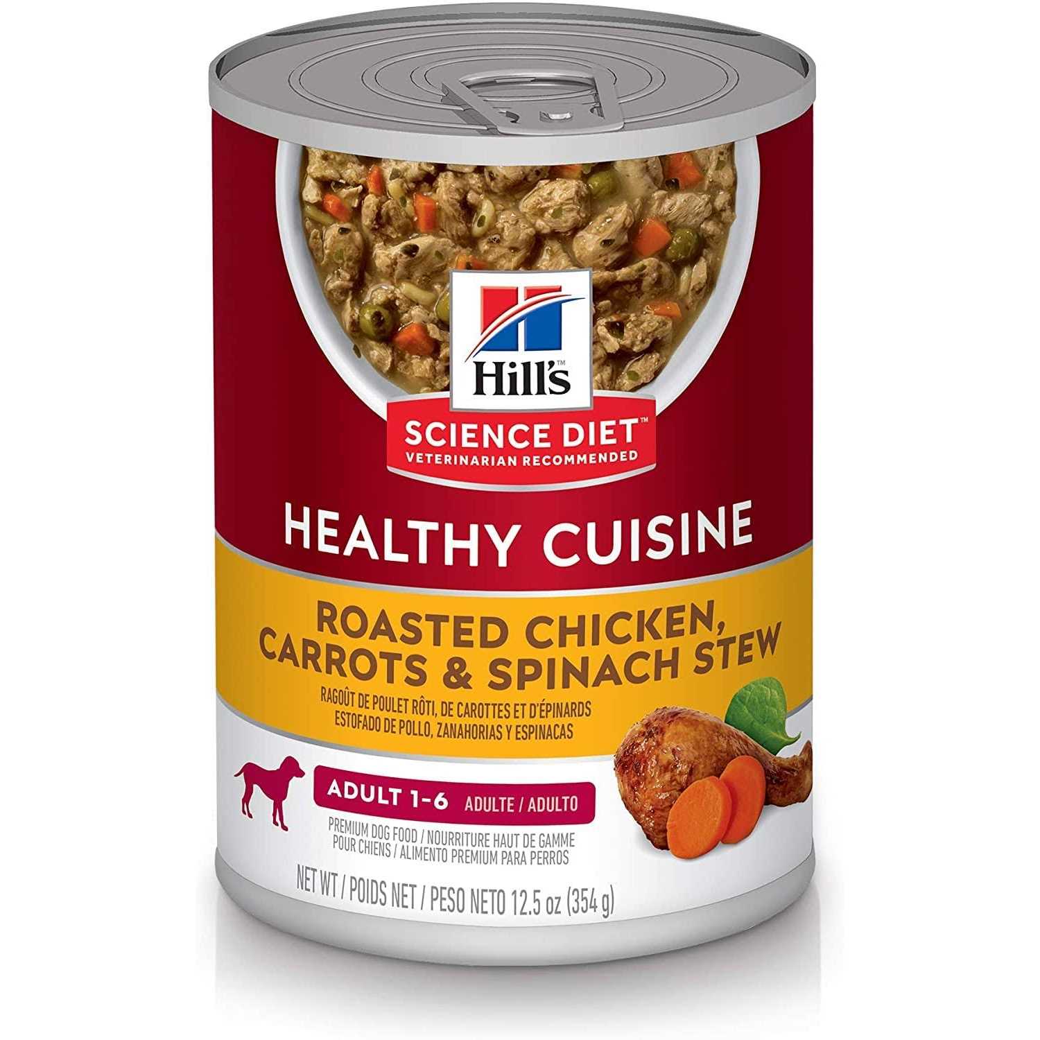 Hill’s Science Diet Healthy Cuisine Adult Roasted Chicken Carrots & Spinach Canned Dog Food