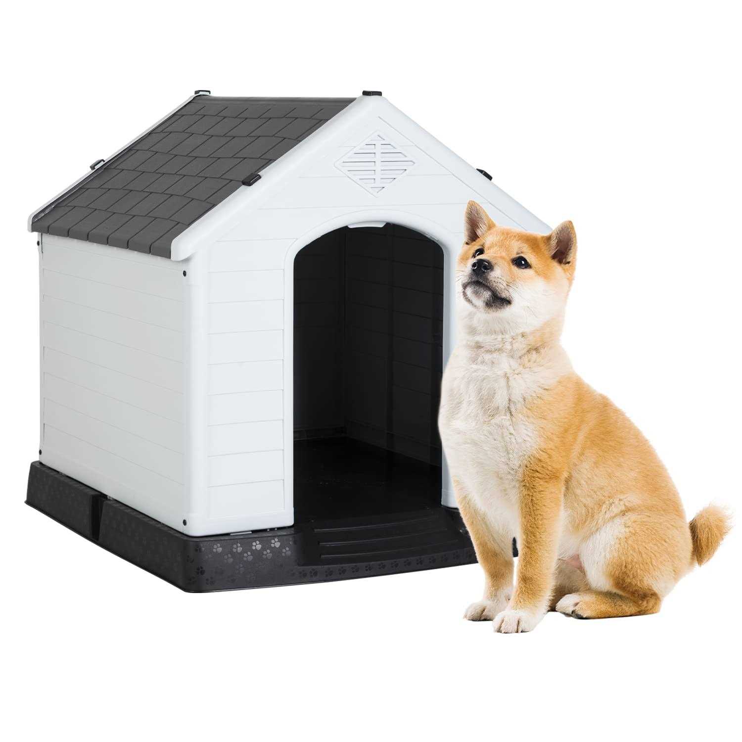 Bestpet Large Dog House Insulated Kennel Durable Plastic Dog House for Small Medium Large Dogs Indoor Outdoor Weather & Water Resistant Pet