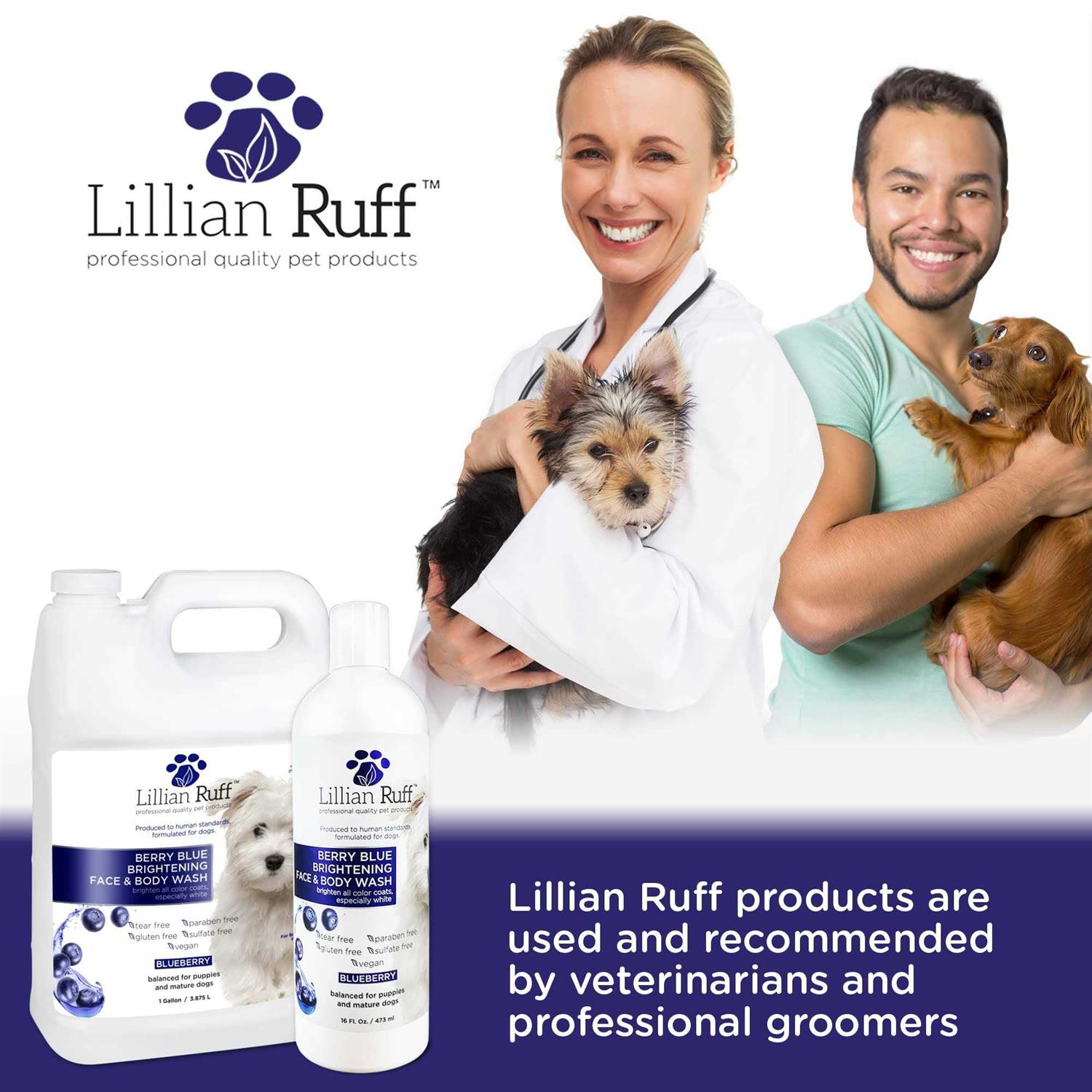 Lillian Ruff Berry Blue Brightening Face and Body Wash for Dogs and Cats