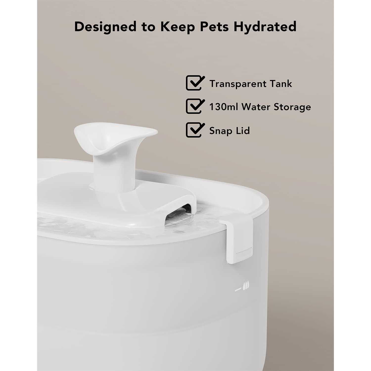 PETLIBRO Cat Water Fountain with Wireless Pump 2.5L/84oz Dockstream Automatic Pet Water Fountain