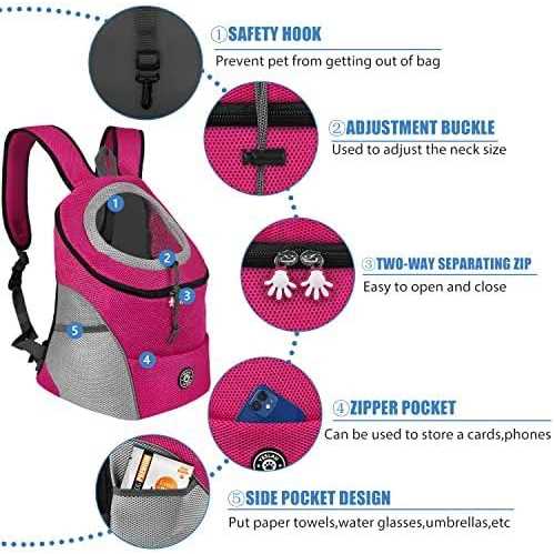 YESLAU Dog Backpack Carrier Pet Carrier for Small Medium Dogs Travel Bag Front Pack Breathable Adjustable with Safety Reflective Strips for Hiking