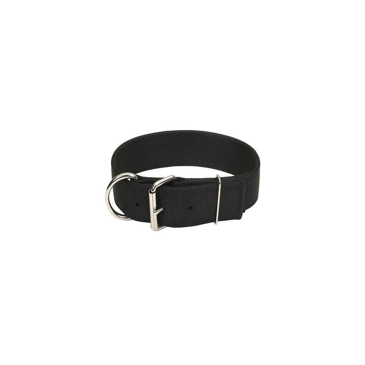 Coastal Pet Macho Dog Double-Ply Nylon Collar with Roller Buckle 1.75 Wide Black