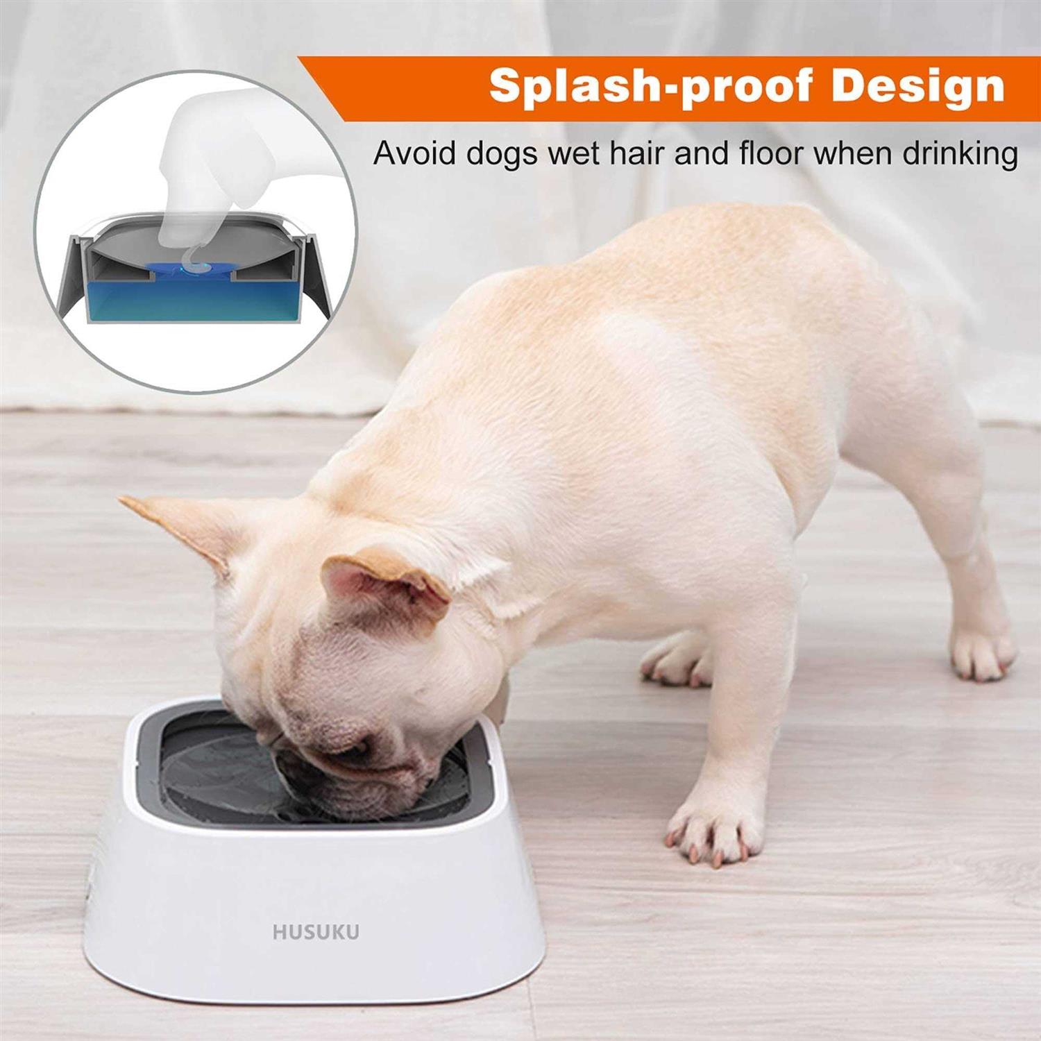 HUSUKU Dog Bowl Dog Water Bowl Pet Water Bowl Slow Water Feeder Dog Bowl No-Slip Pet Water Dispenser 35oz Feeder Bowl