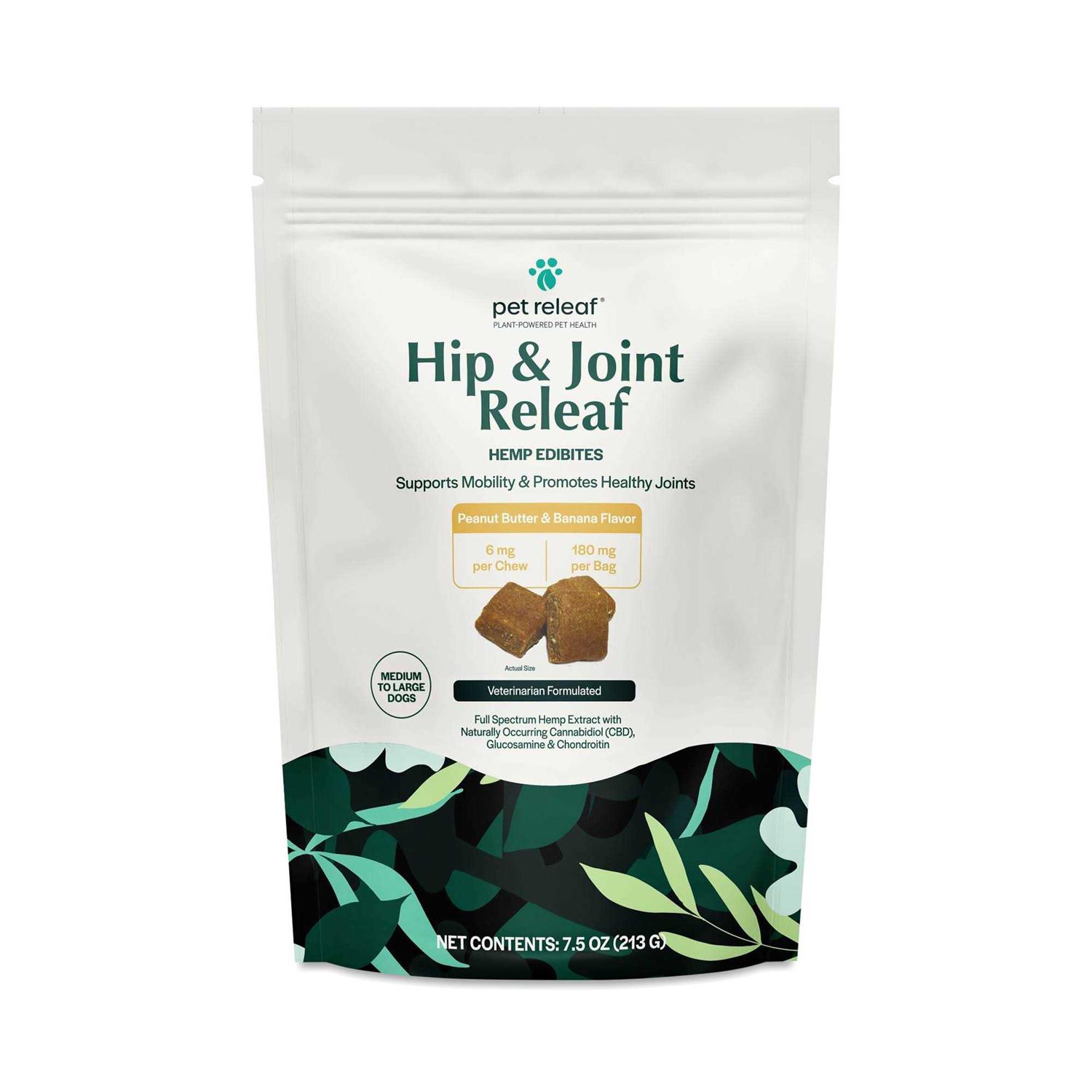 Pet Releaf Hip & Joint Releaf Edibites Peanut Butter & Banana Medium to Large Dogs