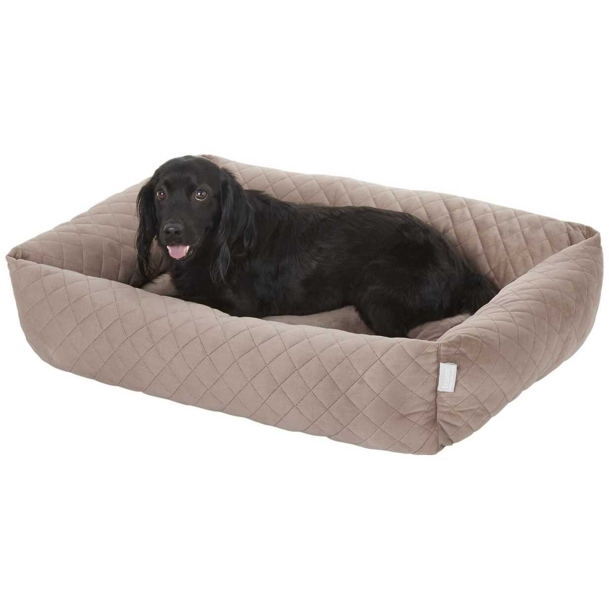 Frisco Velvet Rectangular Bolster Cat Dog Bed