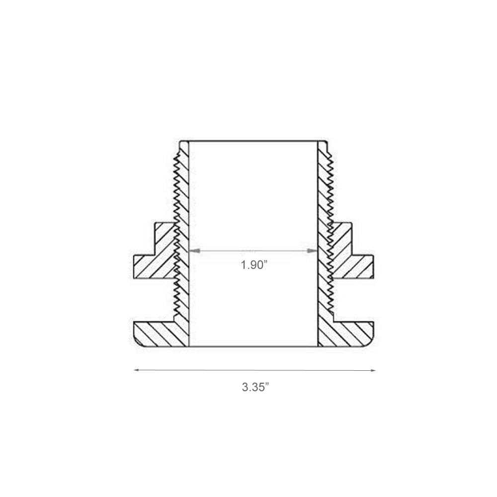 Odyssea 1-1/2 Bulkhead Fitting 1.50 inch Slip x Slip Gasket ABS Aquarium Pond Filters