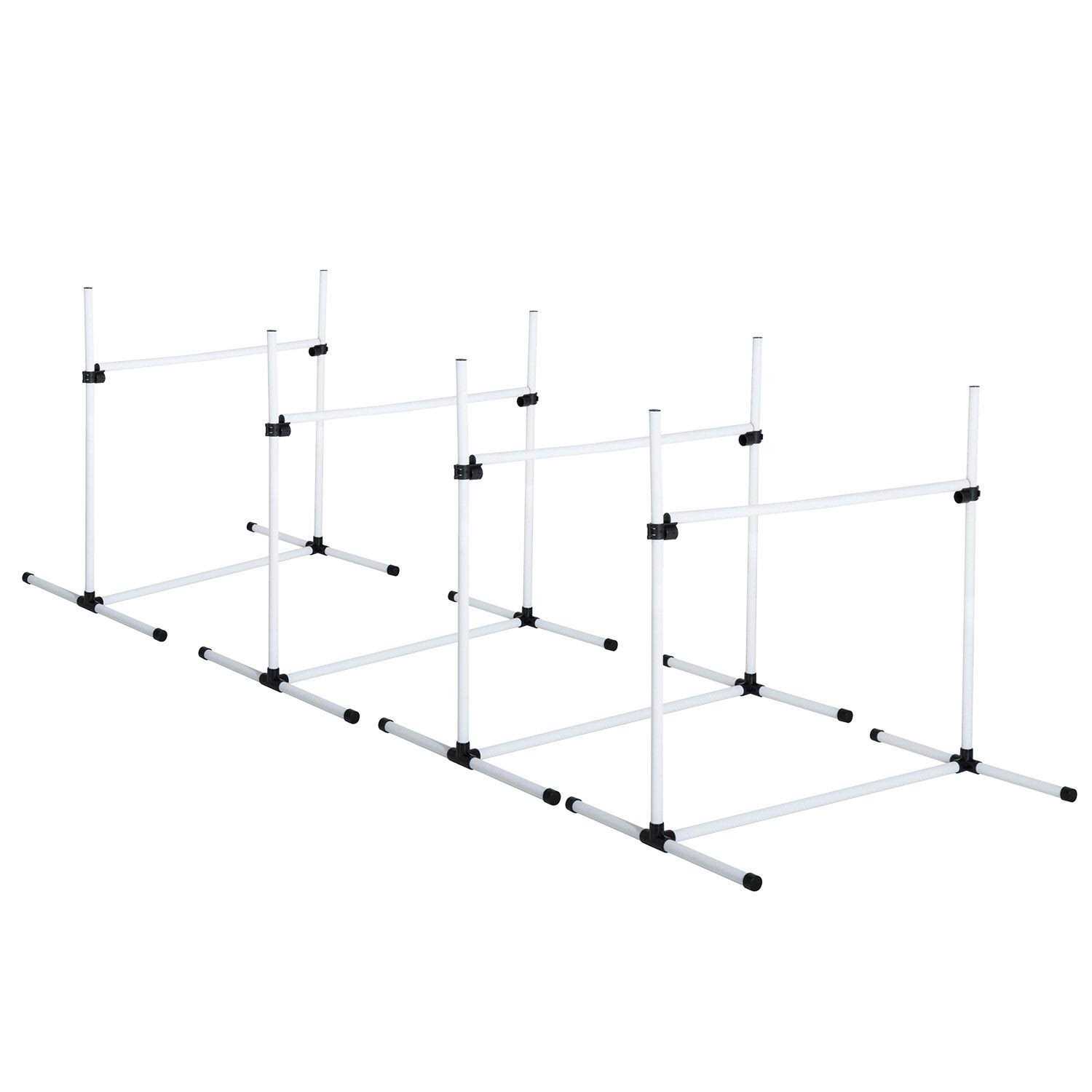 Pawhut 4 Piece Dog Agility Equipment with Adjustable Height Jump Bars