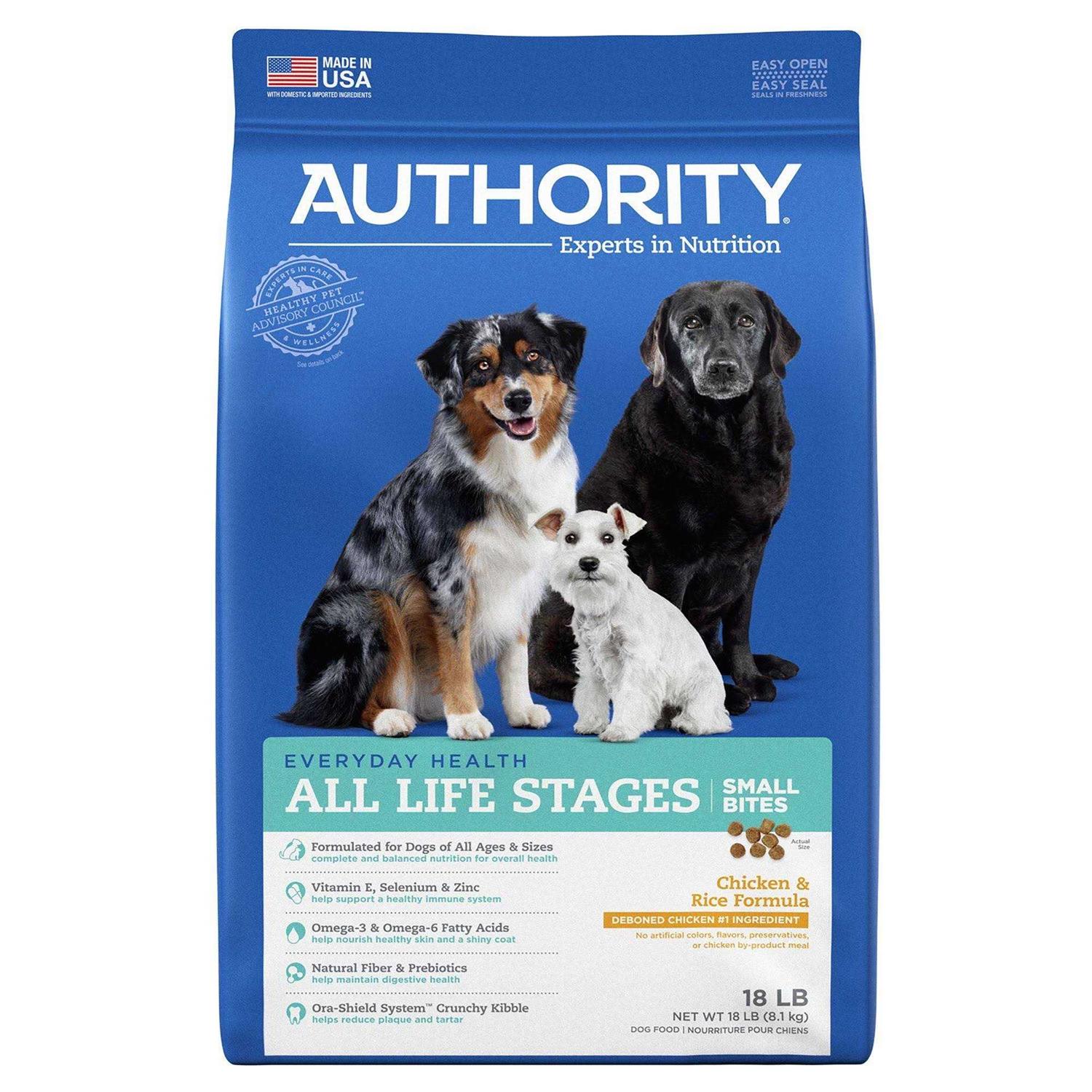 Authority Small Bites Chicken Rice Formula Dry Dog Food